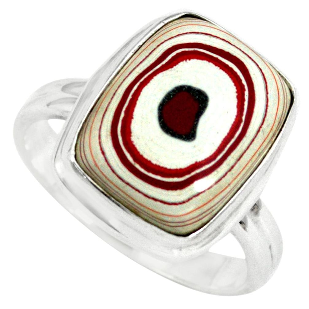 925 silver 8.44cts fordite detroit agate solitaire ring jewelry size 8 p79300