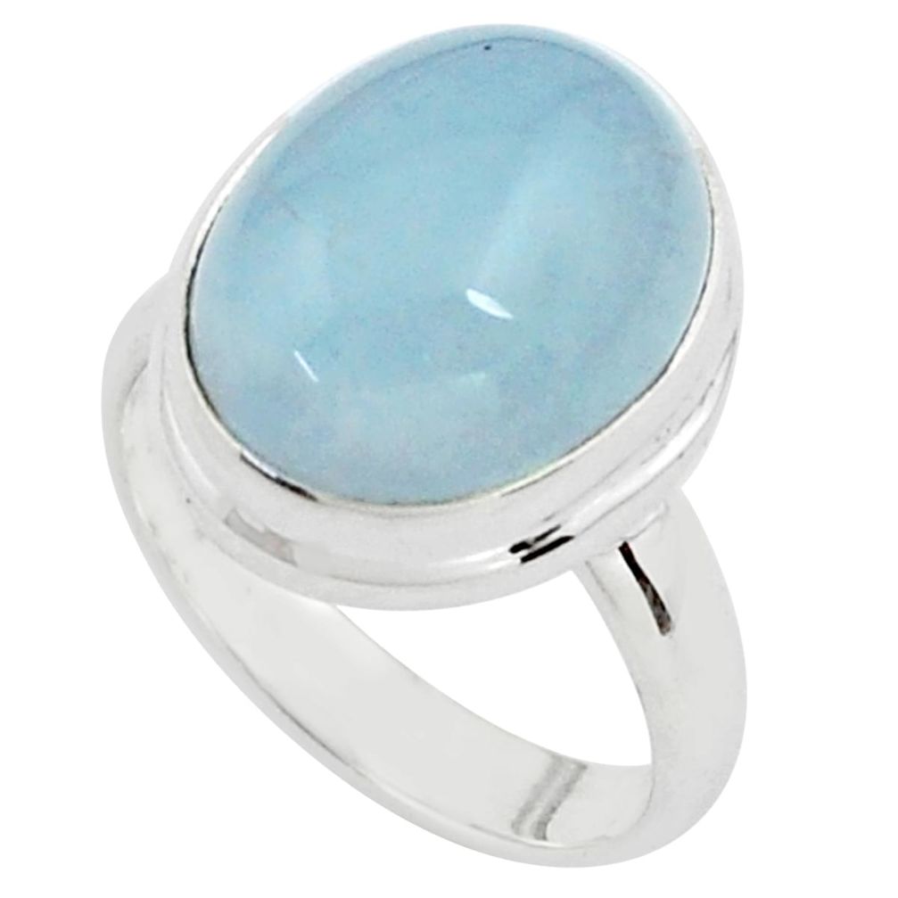 925 silver 8.42cts natural blue aquamarine solitaire ring jewelry size 7 p77792