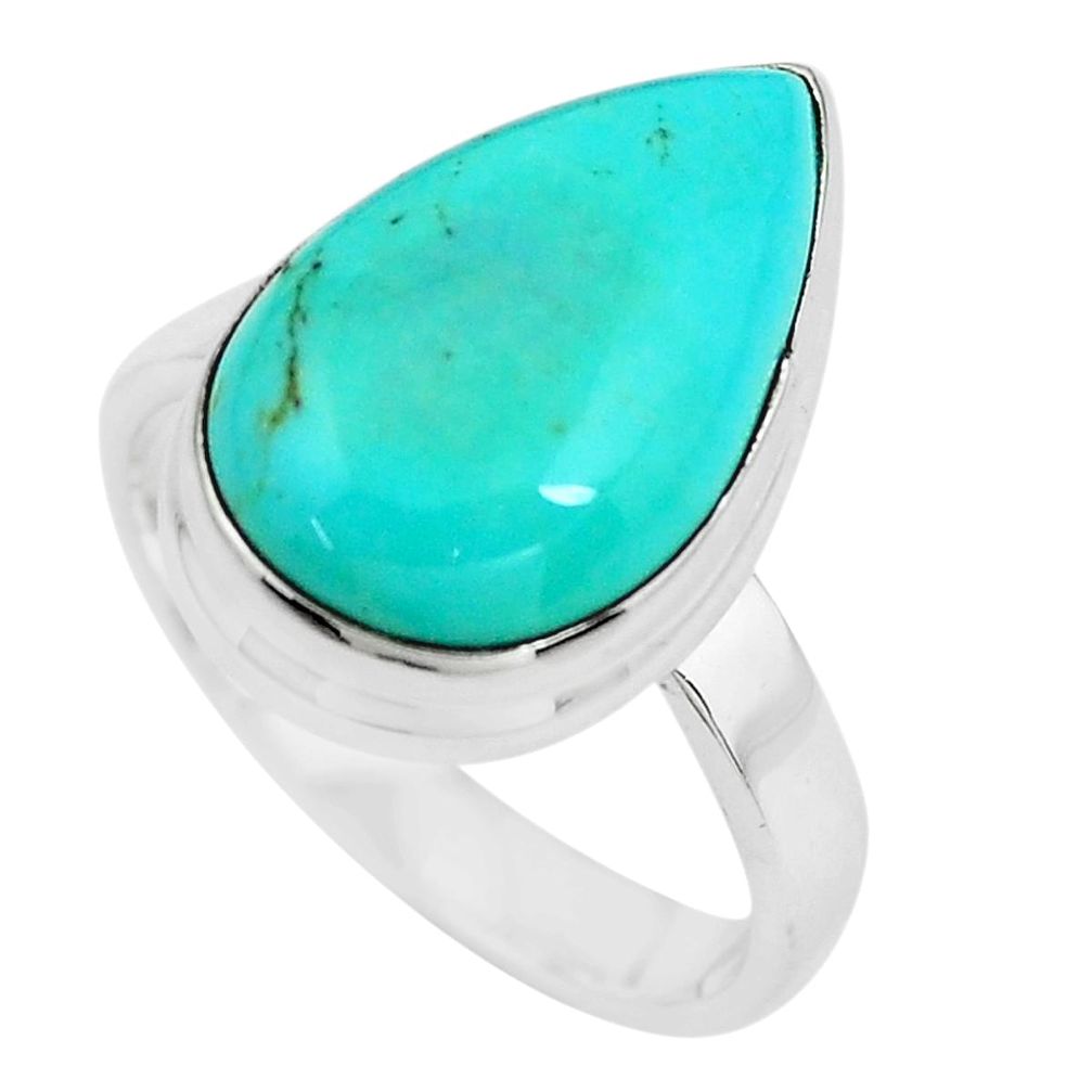 925 silver 11.23cts natural blue kingman turquoise solitaire ring size 8 p65452