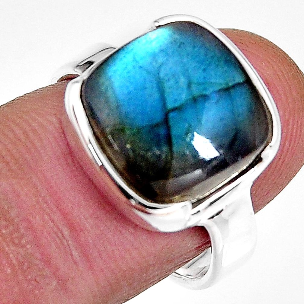 925 silver 6.81cts natural blue labradorite solitaire ring jewelry size 7 p92317