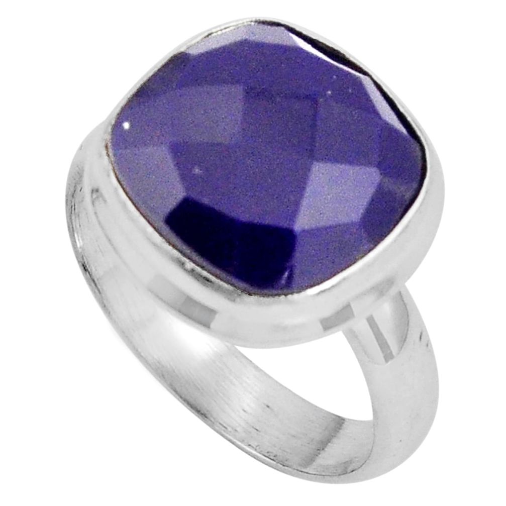 925 silver 6.53cts natural blue lapis lazuli solitaire ring size 7 p89914