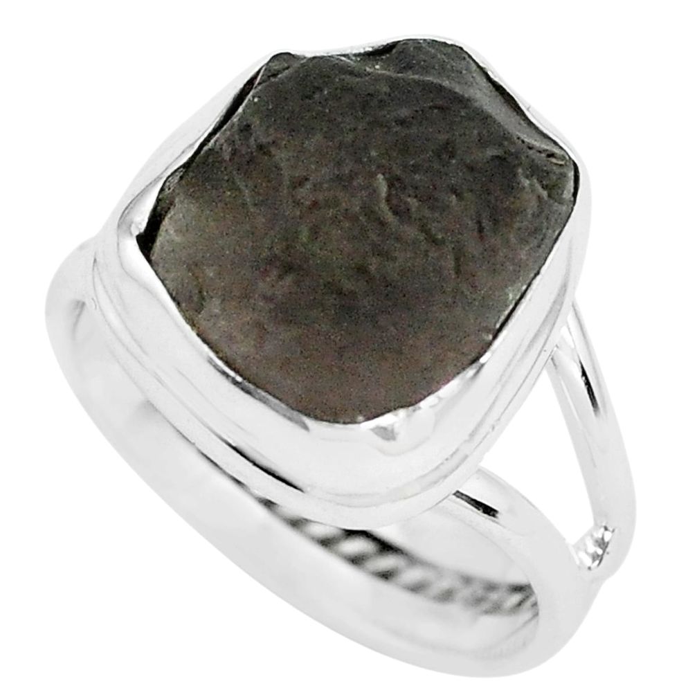 925 silver 6.31cts natural chintamani saffordite solitaire ring size 7 p69228