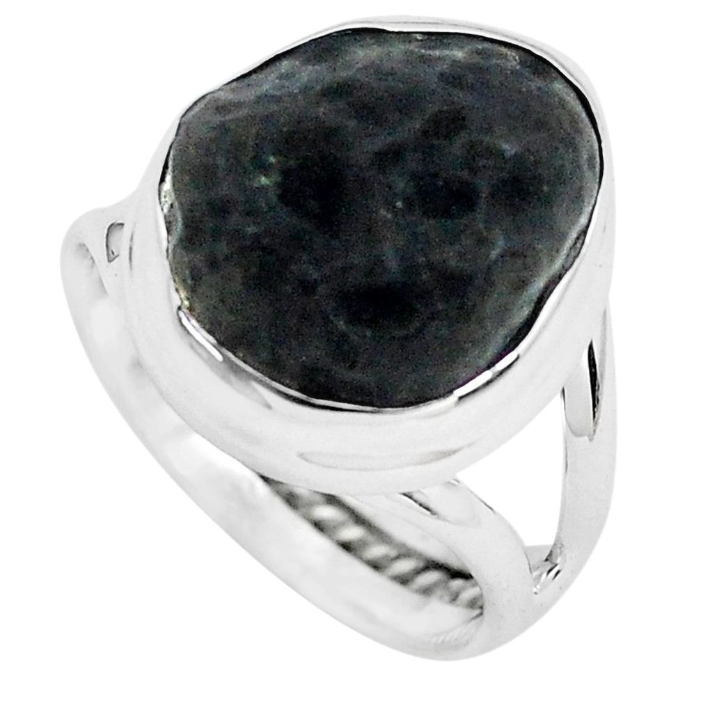 925 silver 6.36cts natural chintamani saffordite solitaire ring size 6 p69279