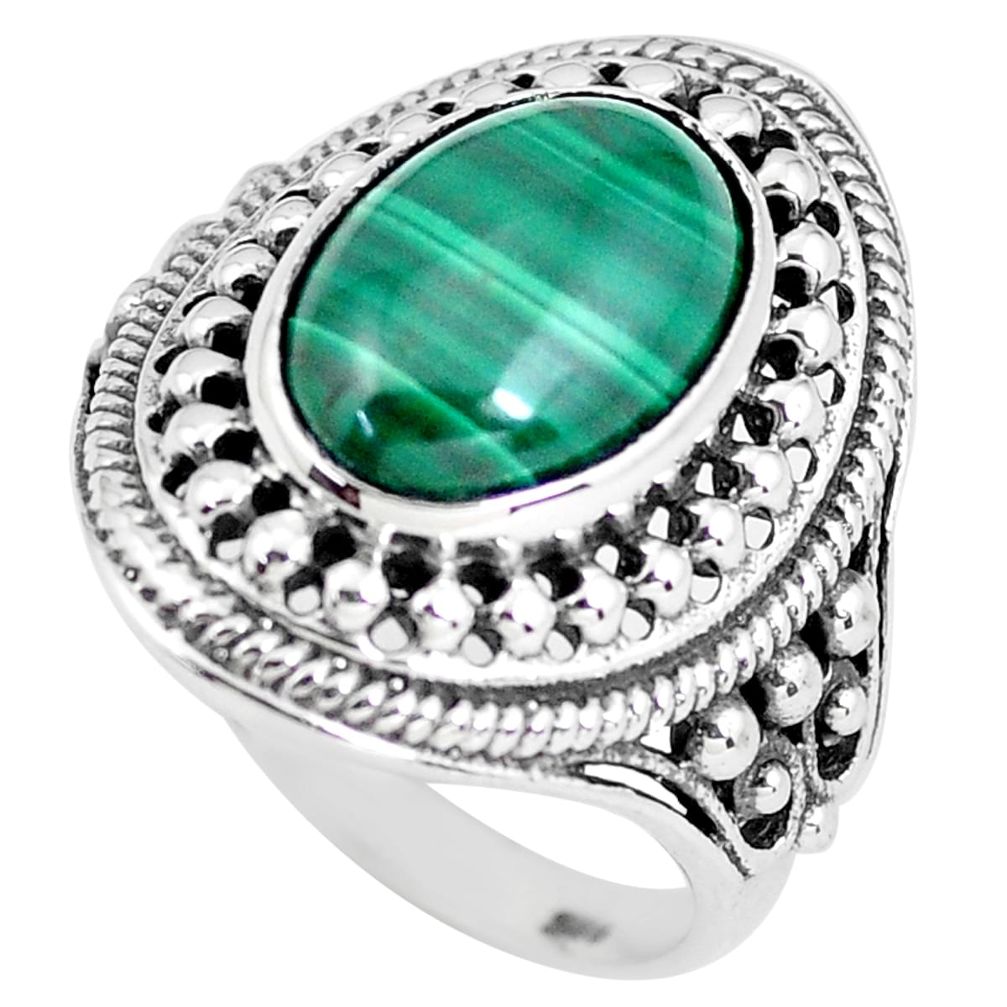 925 silver 6.31cts natural green chalcedony solitaire ring jewelry size 9 p56032
