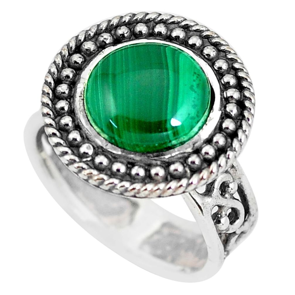 925 silver 5.32cts natural green malachite solitaire ring jewelry size 7 p56017