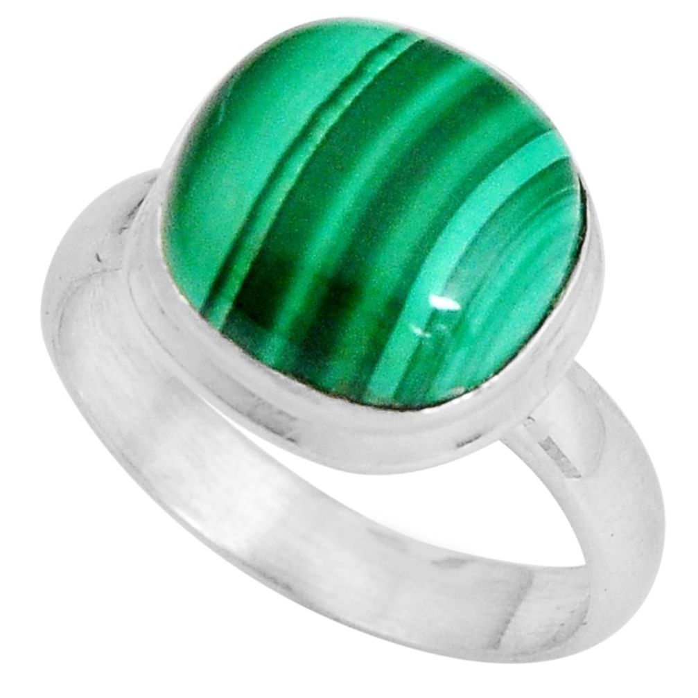 925 silver 6.83cts natural green malachite solitaire ring jewelry size 9 p89911