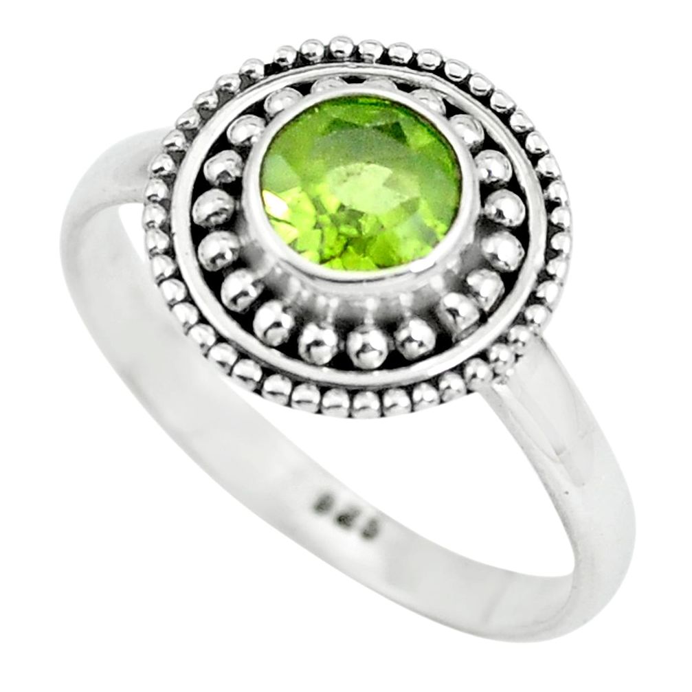 925 silver 1.04cts natural green peridot solitaire ring jewelry size 8.5 p64124