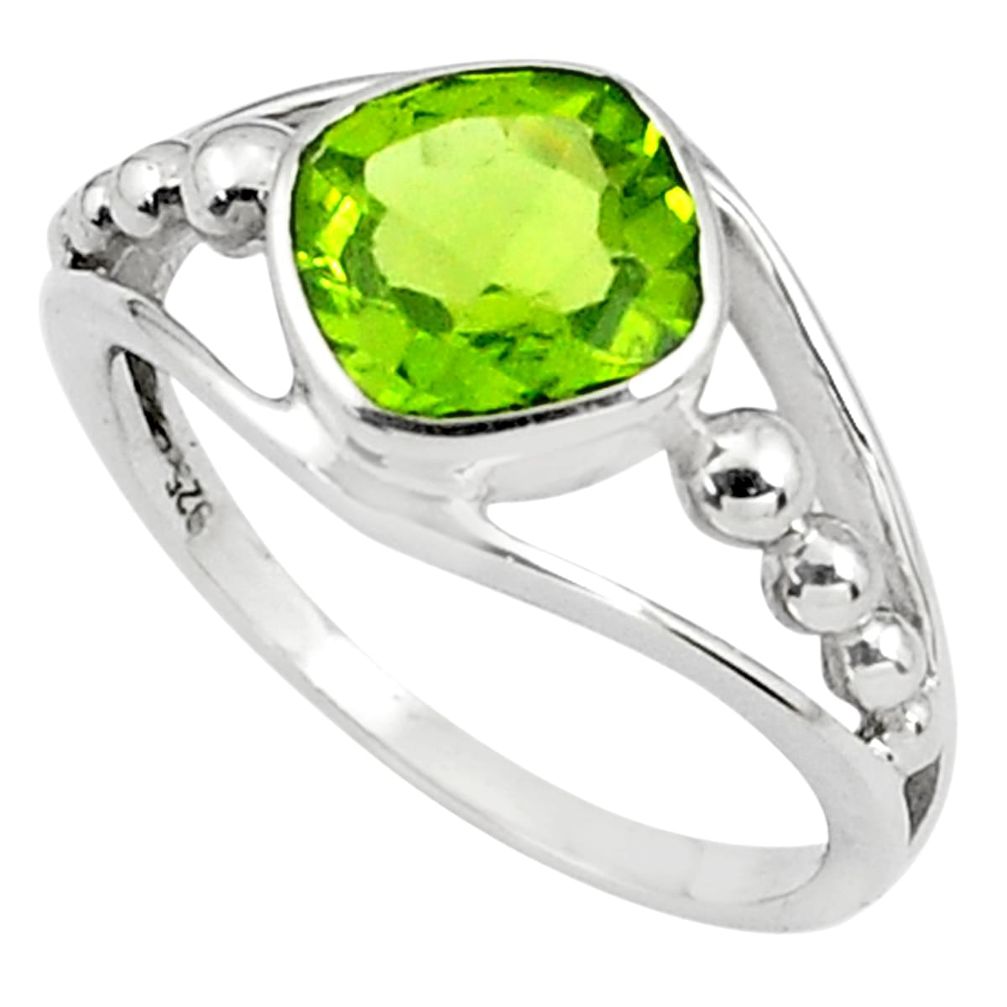 925 silver 2.41cts natural green peridot solitaire ring jewelry size 9 p81609
