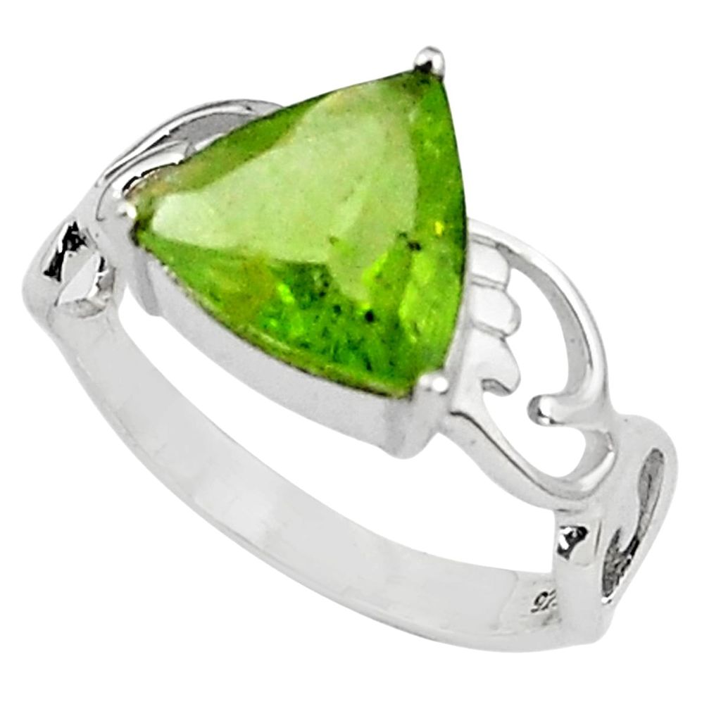 925 silver 5.22cts natural green peridot solitaire ring jewelry size 7.5 p81959