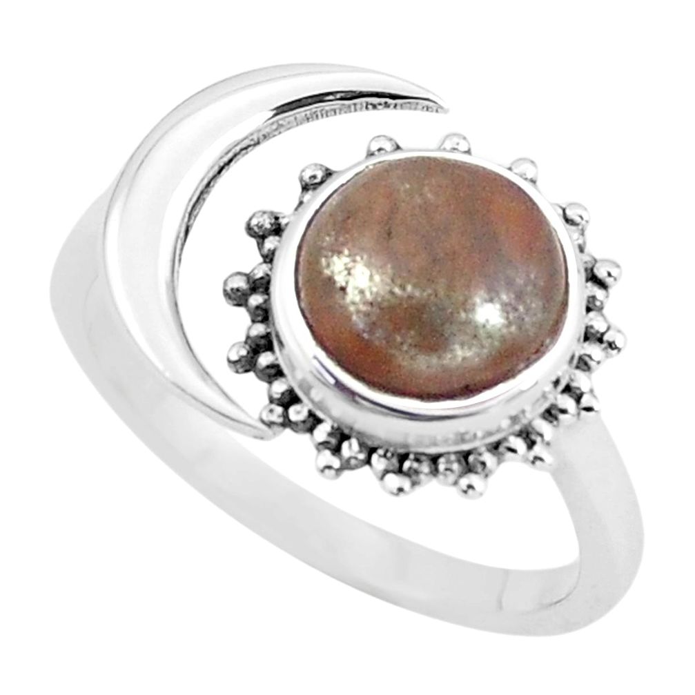 925 silver 2.92cts natural jasper red adjustable solitaire ring size 8 p61277