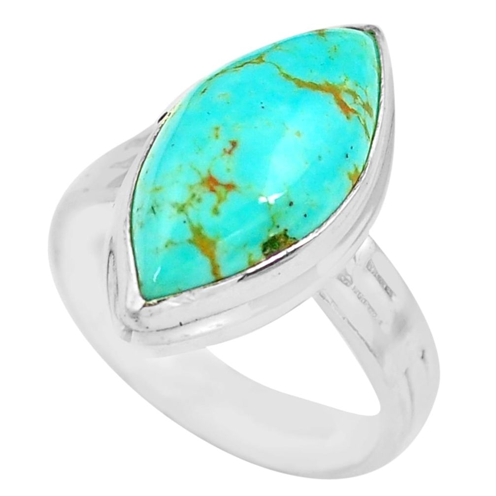 925 silver 10.78cts natural kingman turquoise solitaire ring size 7.5 p71357