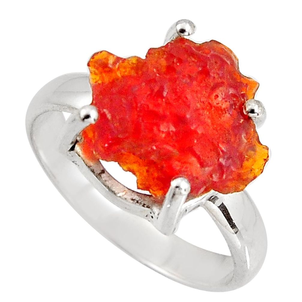 925 silver 5.07cts natural mexican fire opal solitaire ring size 7.5 p90177
