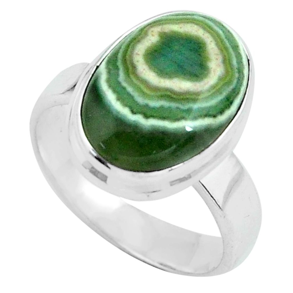 925 silver 5.87cts natural ocean sea jasper solitaire ring size 6 p68290