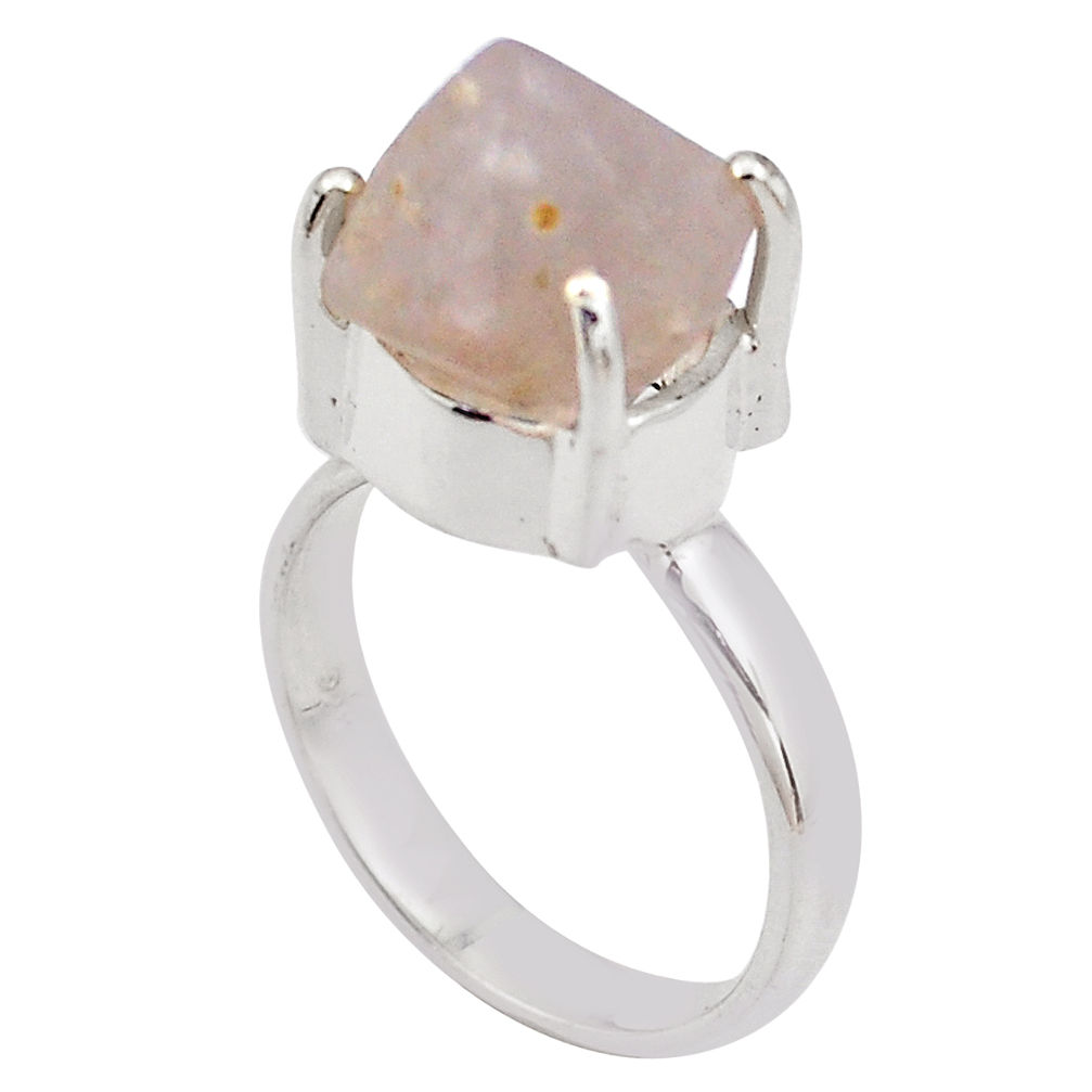 925 silver 6.84cts natural pink beta quartz solitaire ring jewelry size 9 p84427