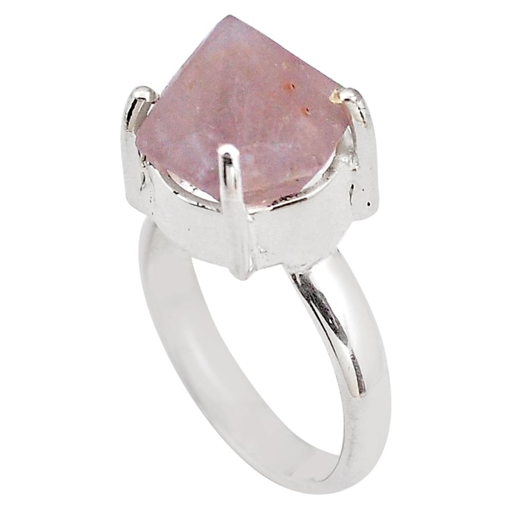 925 silver 7.12cts natural pink beta quartz solitaire ring jewelry size 7 p84448