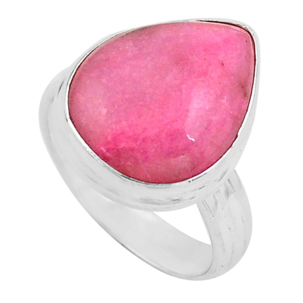 925 silver 13.24cts natural pink petalite solitaire ring jewelry size 8.5 p80660