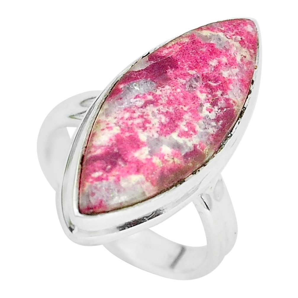 925 silver 12.62cts natural pink thulite solitaire ring jewelry size 5.5 p32984