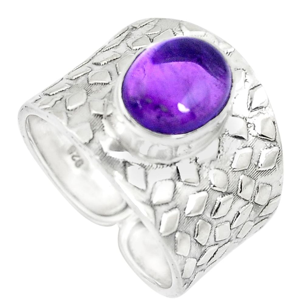 925 silver 4.40cts natural purple amethyst solitaire ring jewelry size 9 p51004