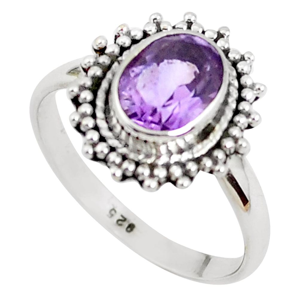 925 silver 2.11cts natural purple amethyst solitaire ring jewelry size 7 p51204