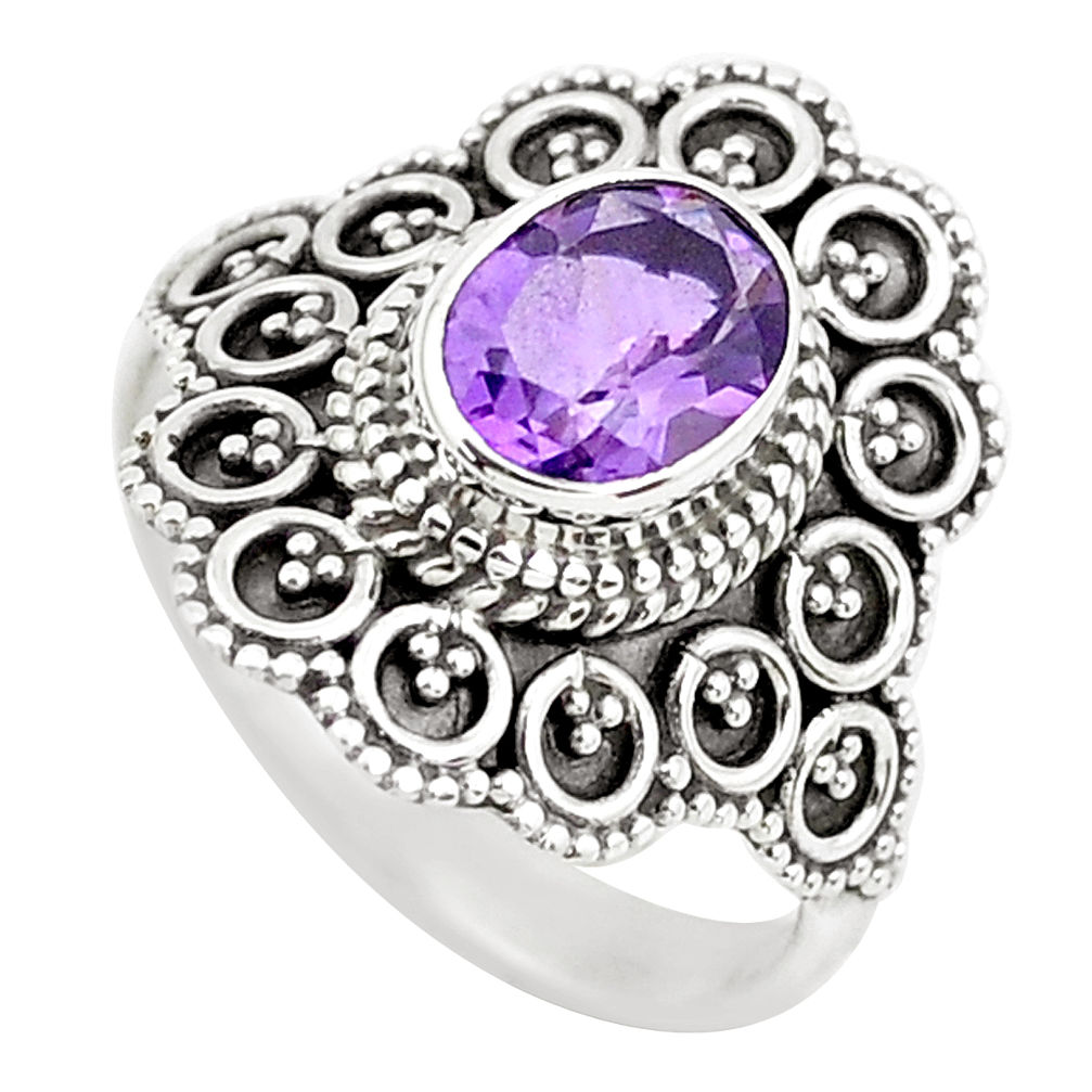 925 silver 2.33cts natural purple amethyst solitaire ring jewelry size 7 p52344