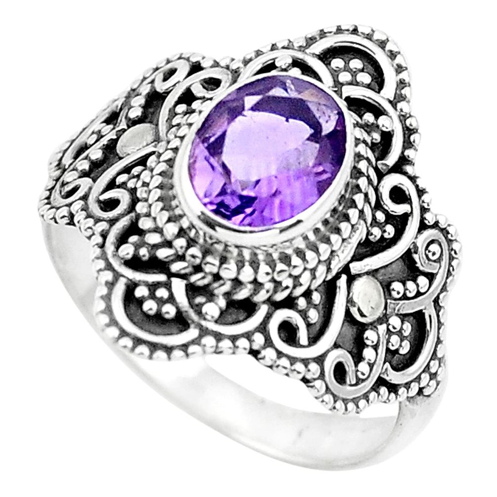 925 silver 2.21cts natural purple amethyst solitaire ring jewelry size 9 p53104