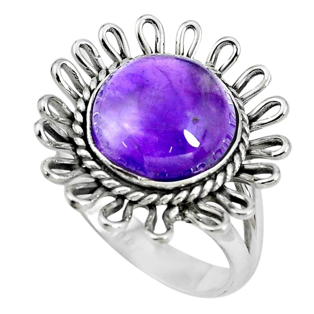 925 silver 5.52cts natural purple amethyst solitaire ring jewelry size 7 p70044