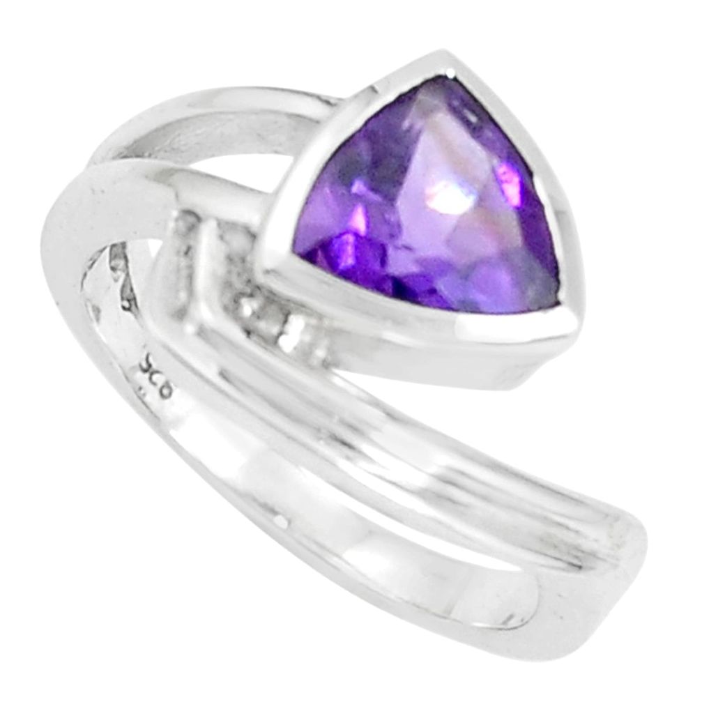 925 silver 3.52cts natural purple amethyst solitaire ring size 7.5 p62279