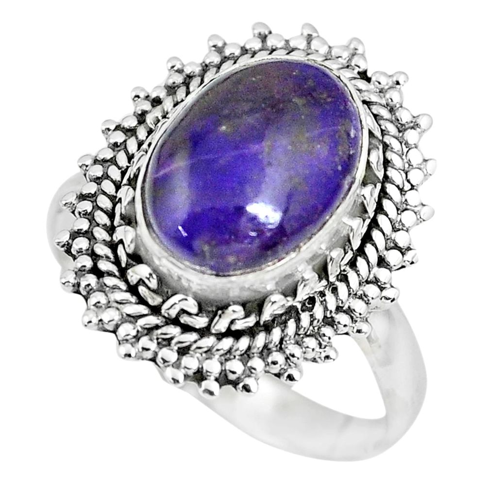 925 silver 4.94cts natural purple sugilite solitaire ring jewelry size 9 p63232