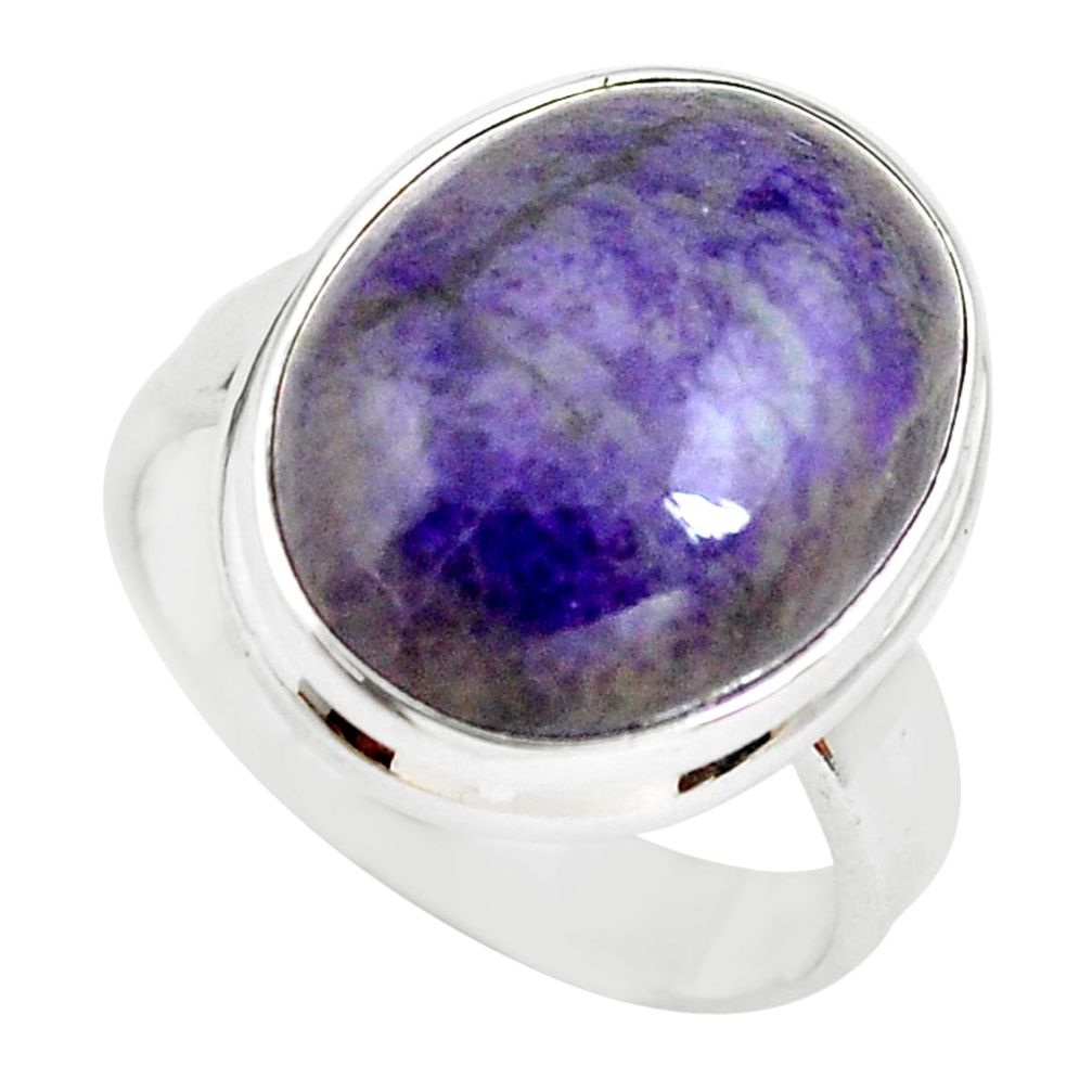 925 silver 12.34cts natural purple sugilite solitaire ring jewelry size 8 p71424