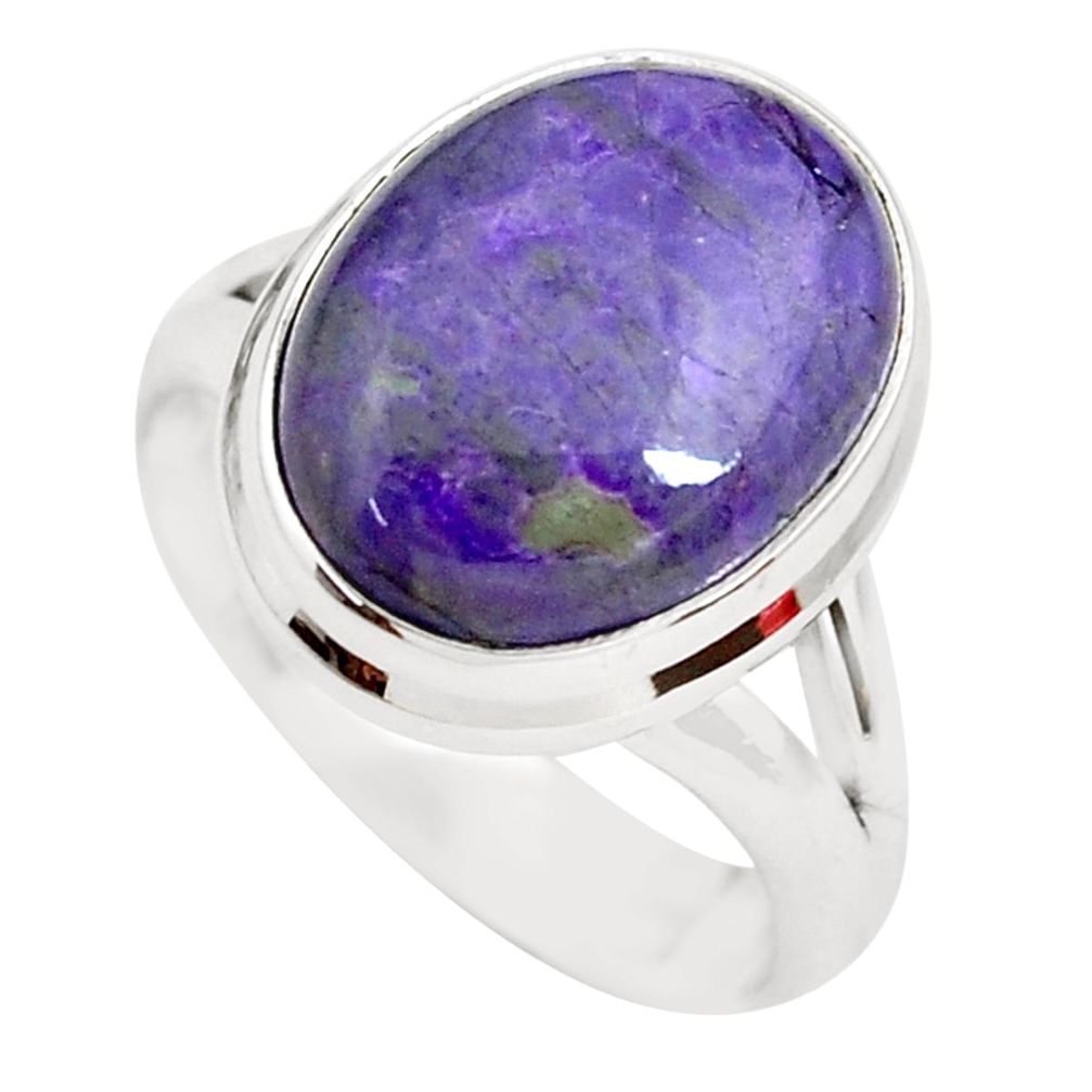 925 silver 6.31cts natural purple sugilite solitaire ring jewelry size 7 p71429