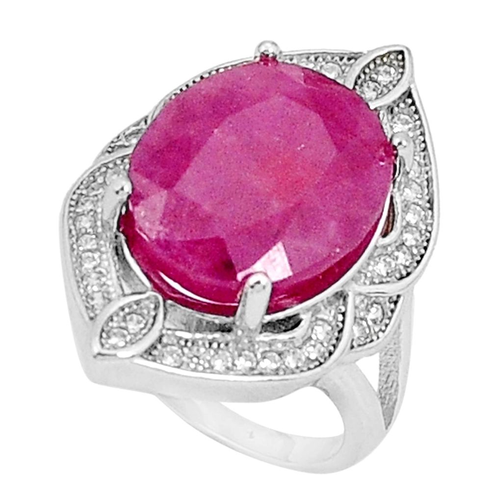 925 silver 7.76cts natural red ruby topaz solitaire ring jewelry size 5.5 a96339