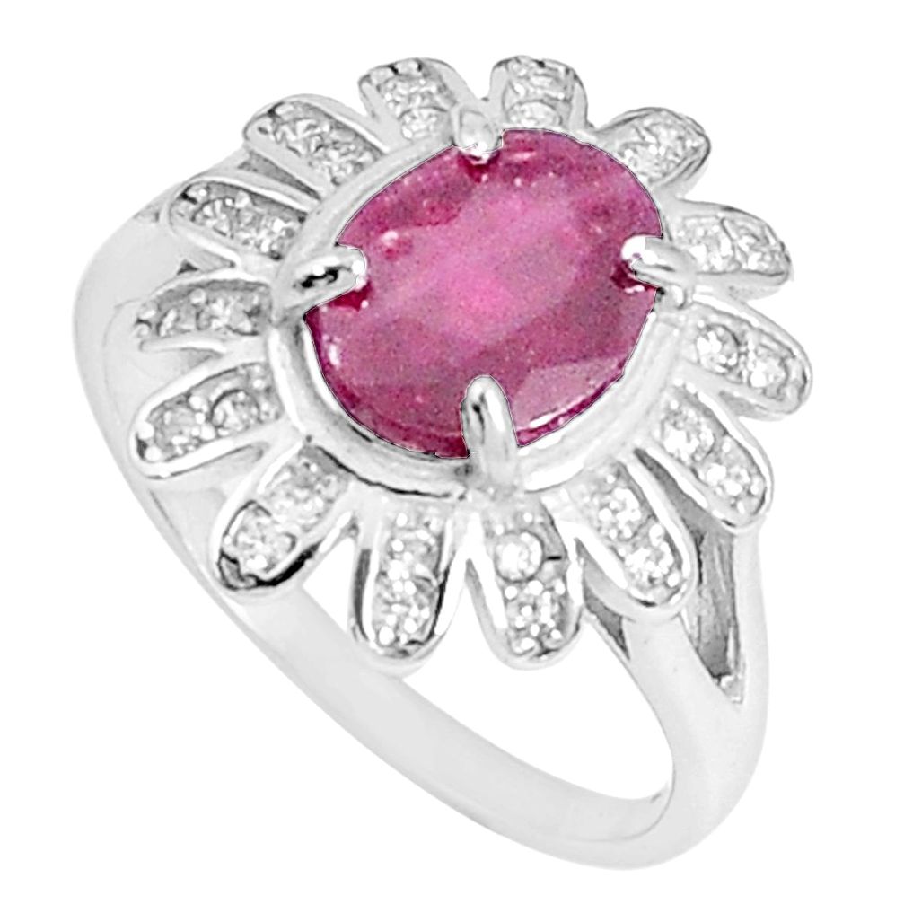 925 silver 4.70cts natural red ruby topaz solitaire ring jewelry size 7 a96370
