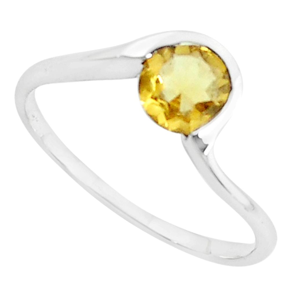 925 silver 1.35cts natural yellow citrine solitaire ring jewelry size 6.5 p62133