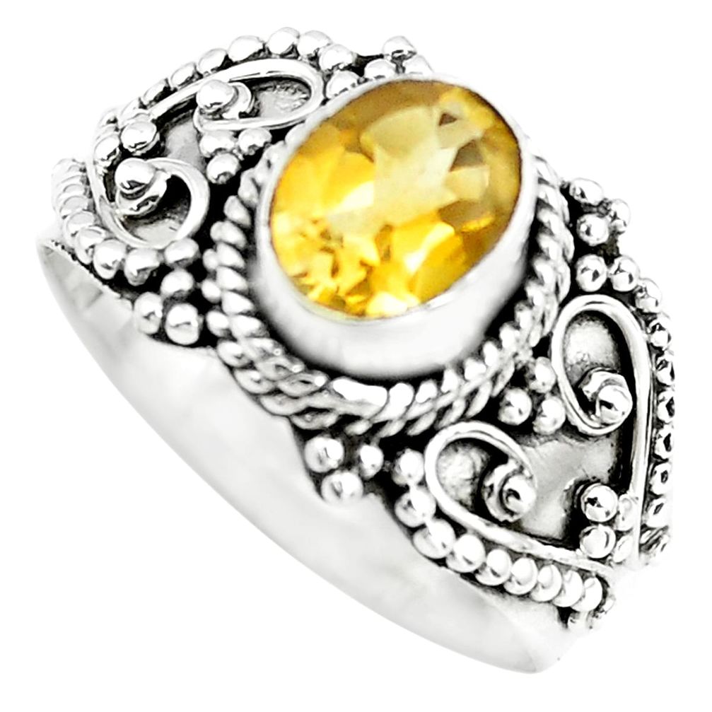925 silver 2.23cts natural yellow citrine solitaire ring jewelry size 8.5 p72428