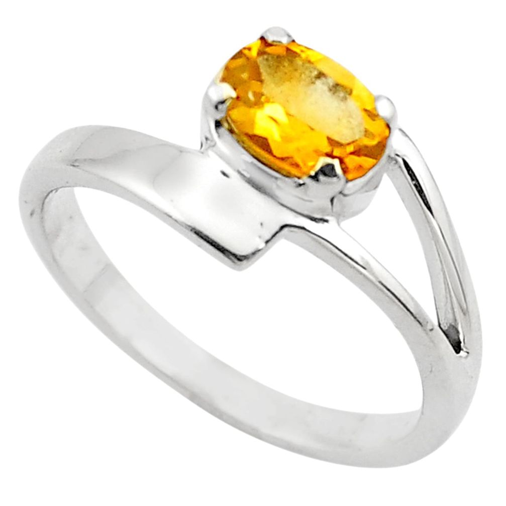 925 silver 1.48cts natural yellow citrine solitaire ring jewelry size 5.5 p83029