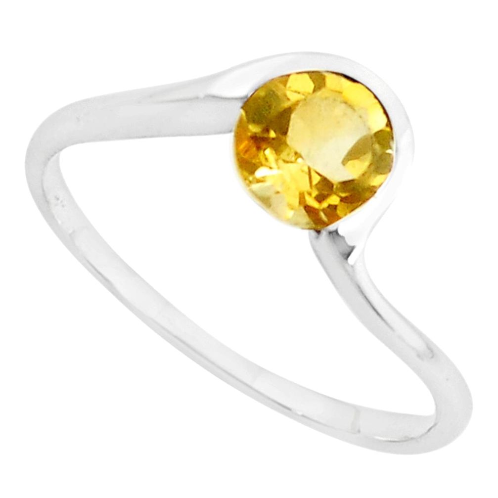 925 silver 1.13cts natural yellow citrine solitaire ring jewelry size 5.5 p83672