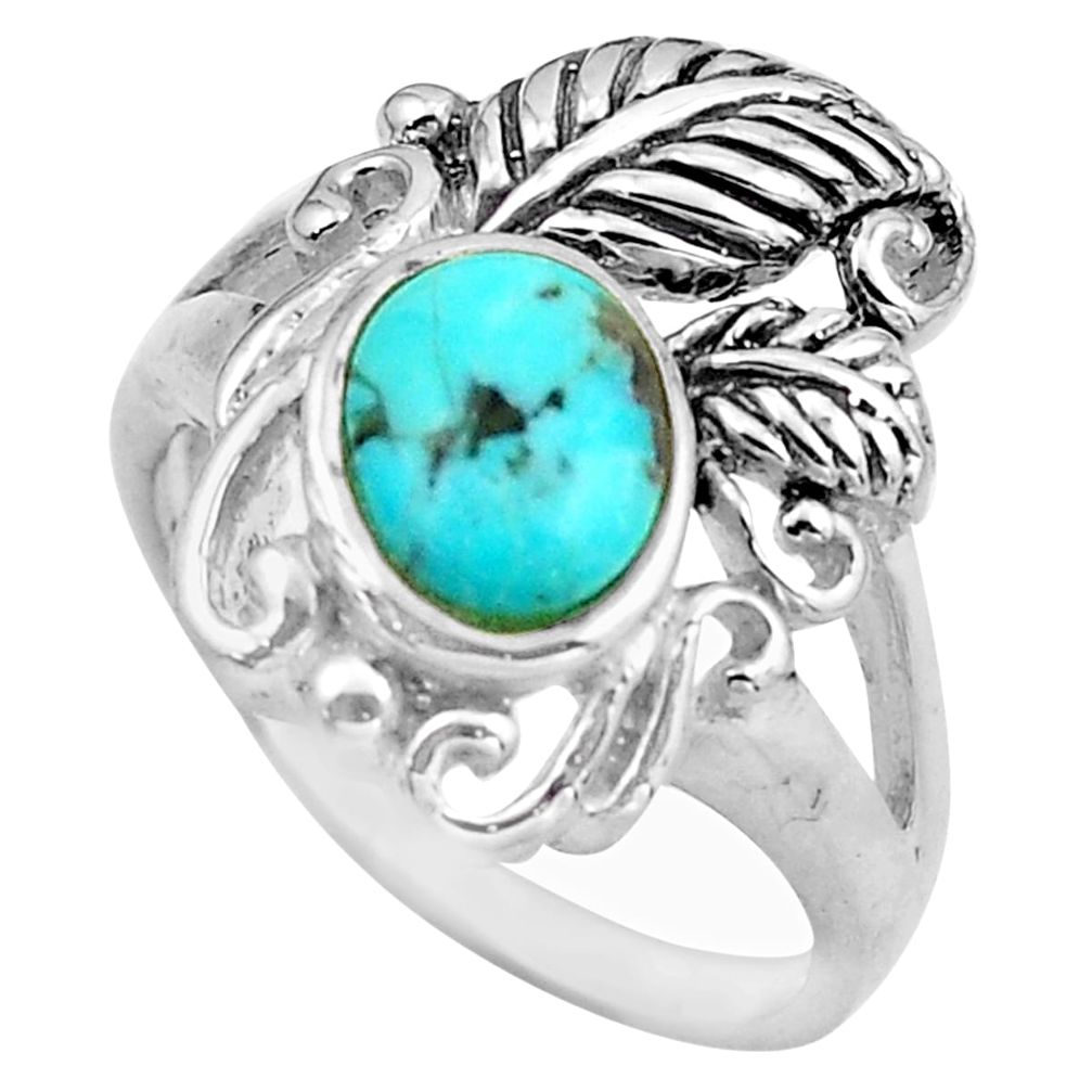 925 sterling silver 1.94cts blue arizona mohave turquoise ring size 8 c4818