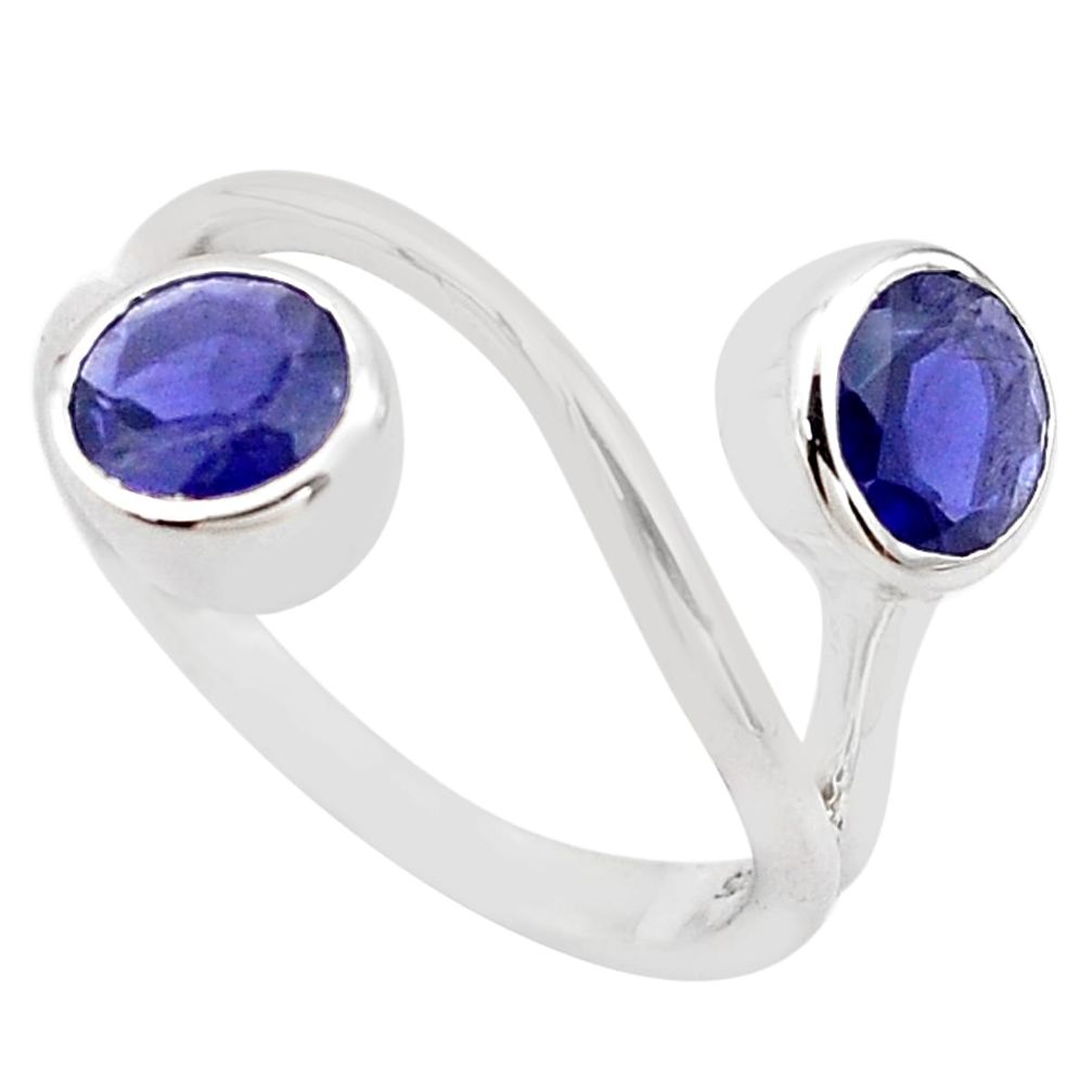 925 sterling silver 3.13cts natural blue iolite ring jewelry size 6 p83240