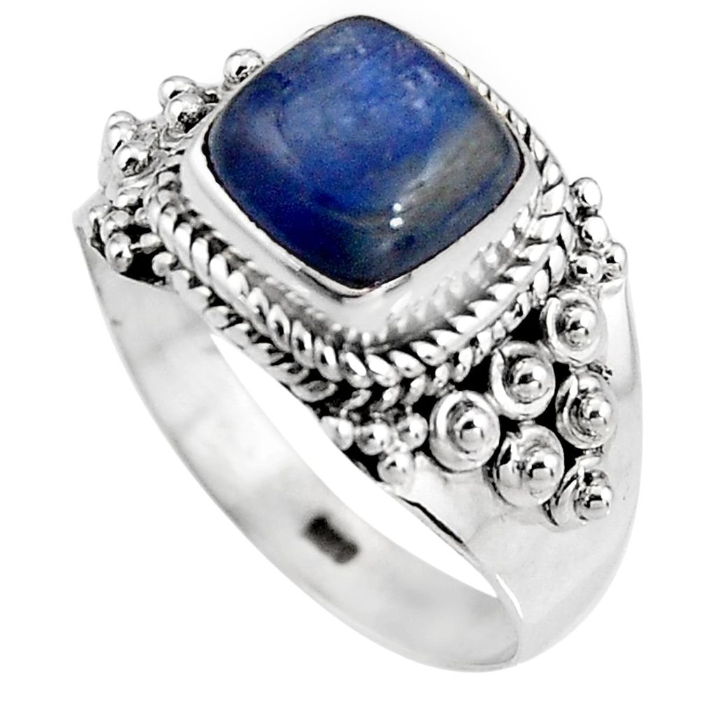 925 sterling silver 3.35cts natural blue kyanite solitaire ring size 8 p92055