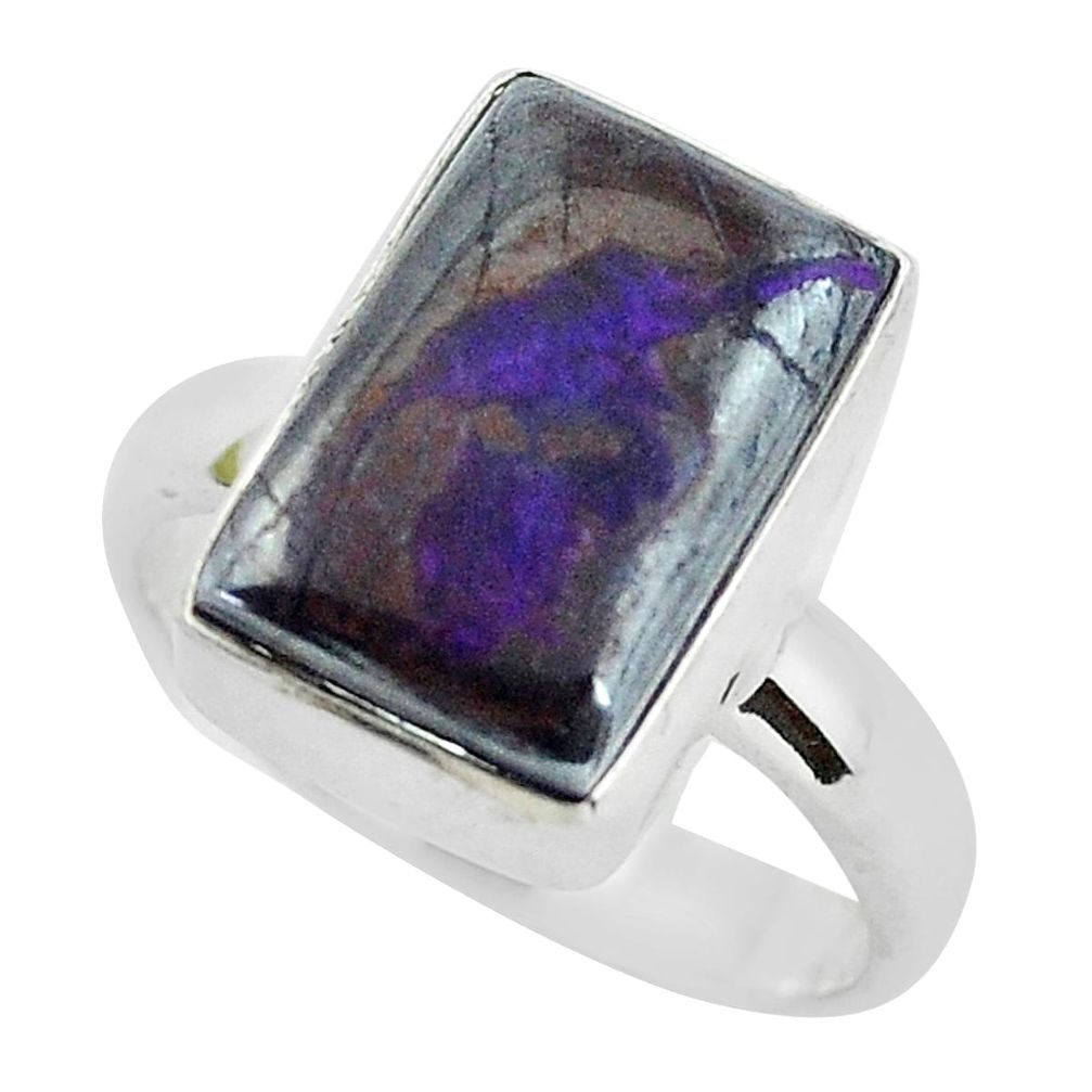 925 sterling silver 6.54cts natural brown sugilite ring jewelry size 6.5 p53558