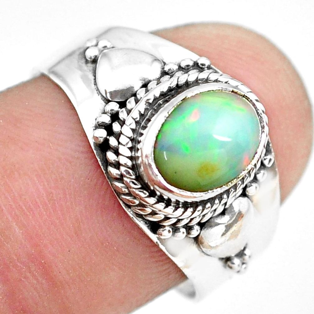 925 sterling silver 2.09cts natural ethiopian opal solitaire ring size 8 p71538