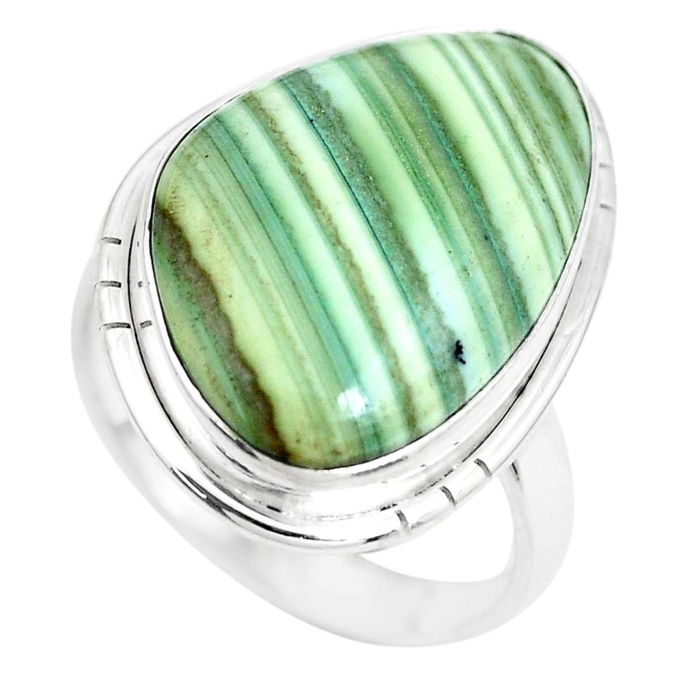 925 sterling silver 17.93cts natural green opal ring jewelry size 10.5 p42980