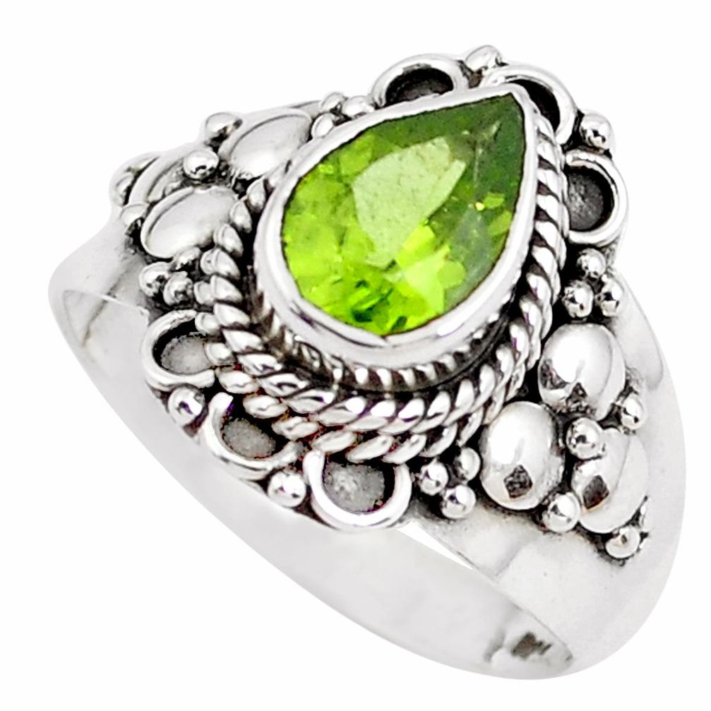 925 sterling silver 2.95cts natural green peridot solitaire ring size 7 p51136