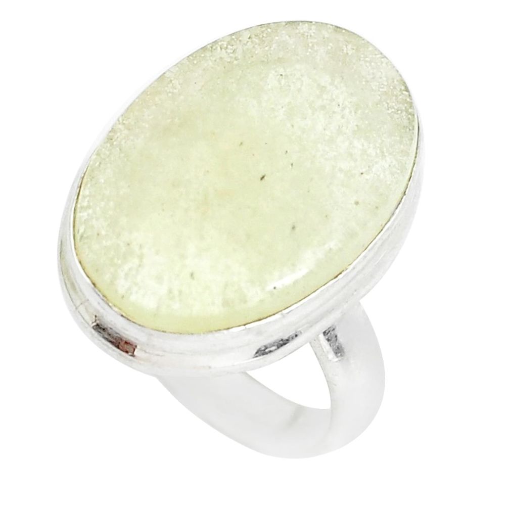 925 sterling silver 13.24cts natural libyan desert glass ring size 7 p45005