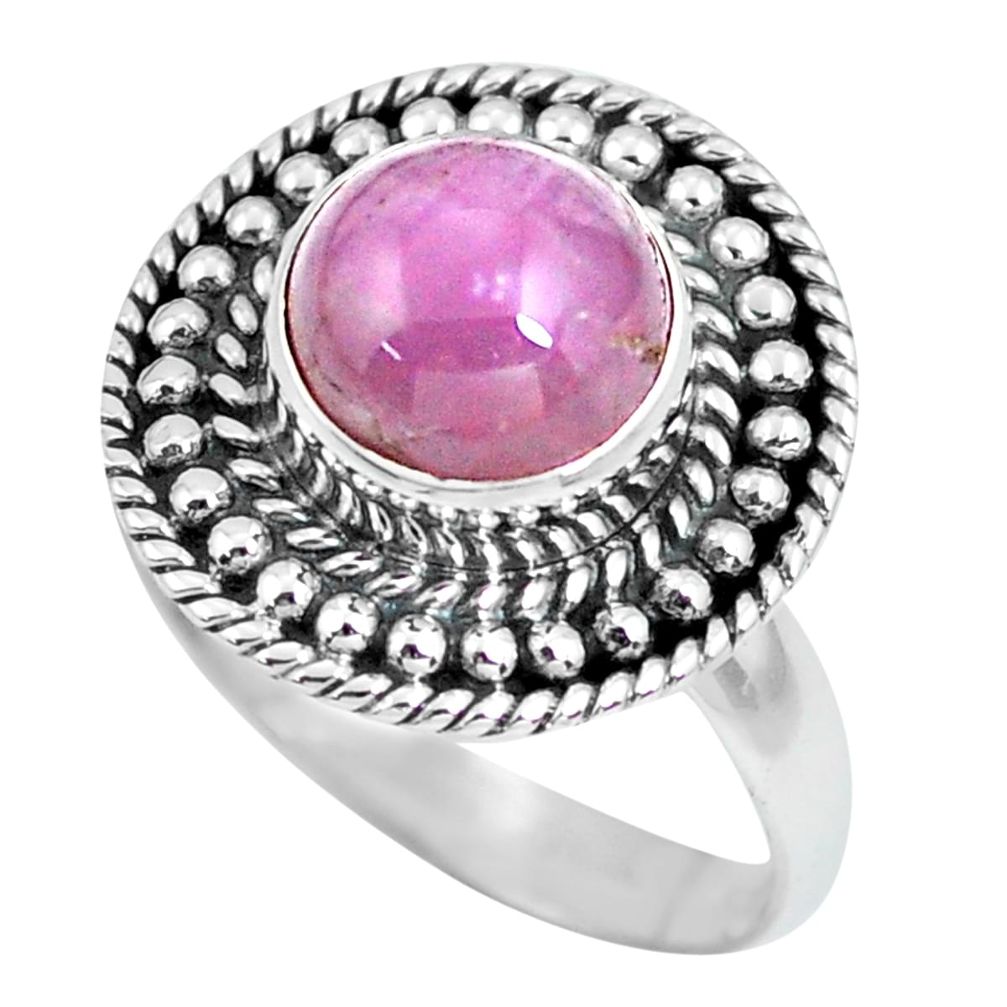 925 sterling silver 3.24cts natural pink kunzite solitaire ring size 7 p63197