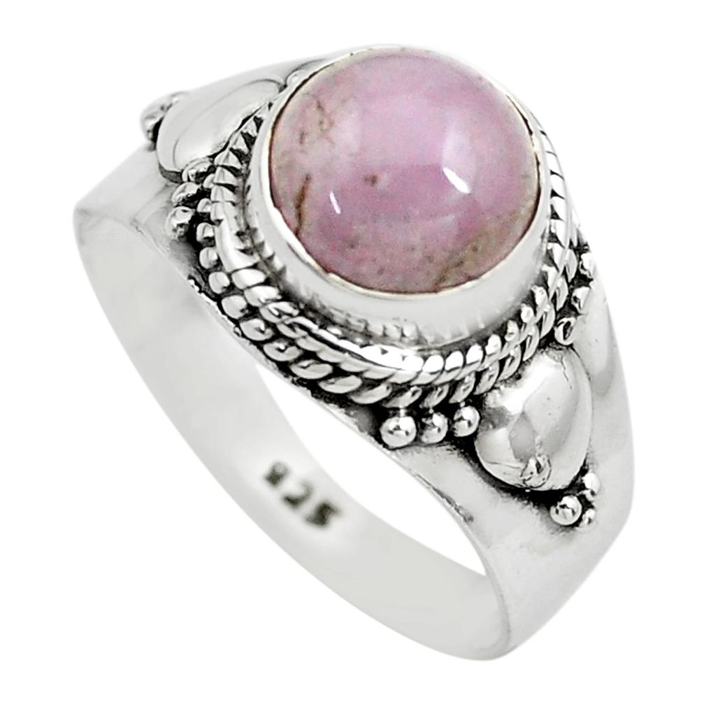 925 sterling silver 3.44cts natural pink kunzite solitaire ring size 7.5 p71796