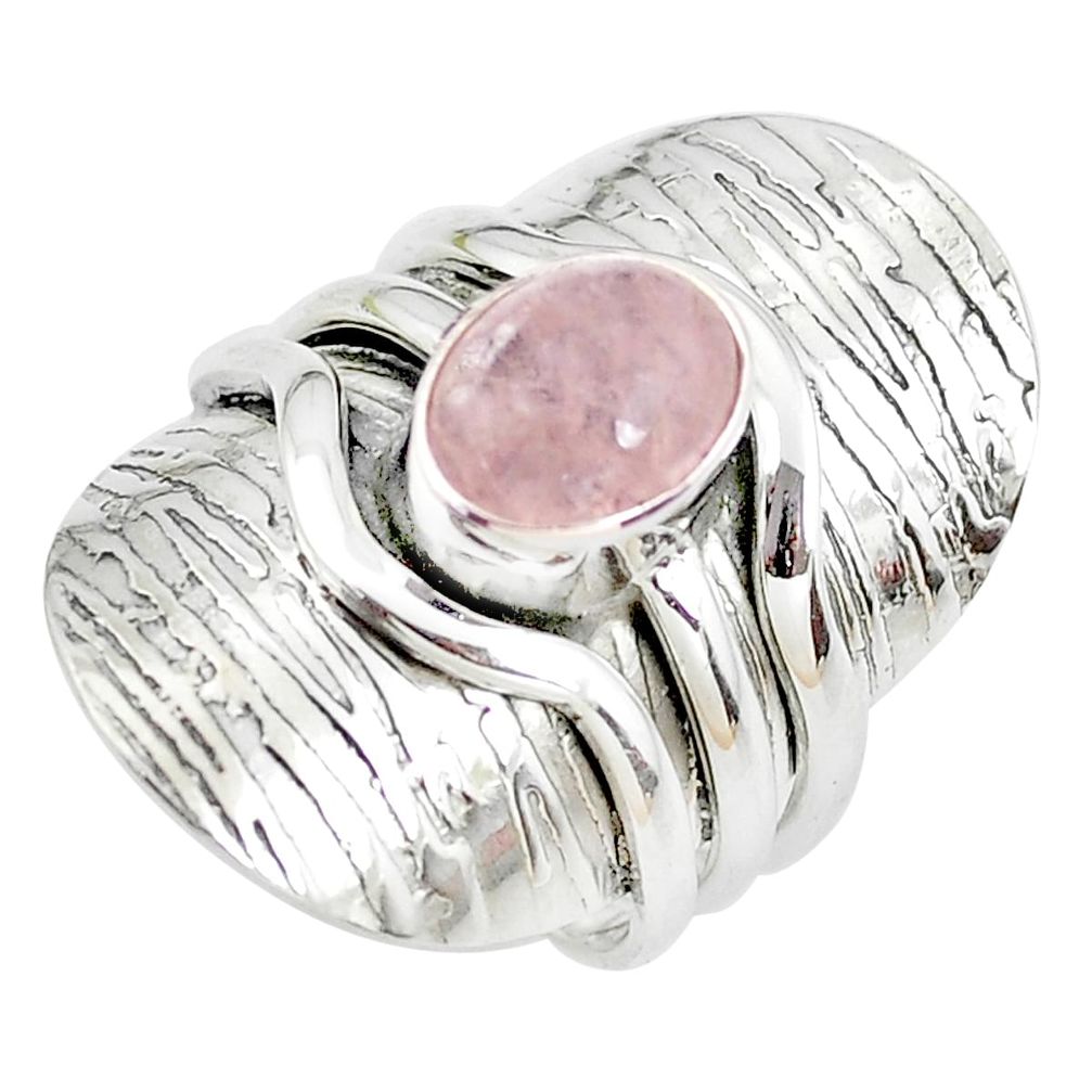 925 sterling silver 3.56cts natural pink morganite ring jewelry size 7 p50536