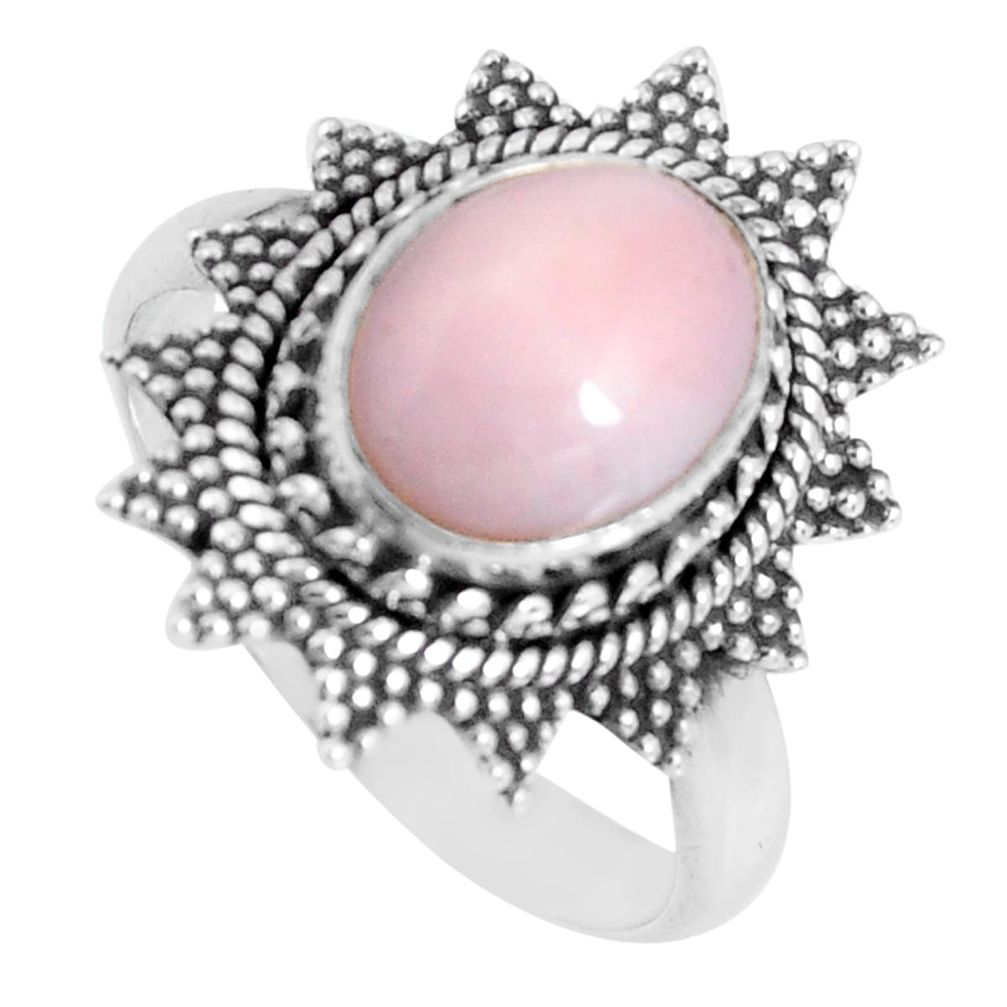 925 sterling silver 4.19cts natural pink opal ring jewelry size 8.5 d32589