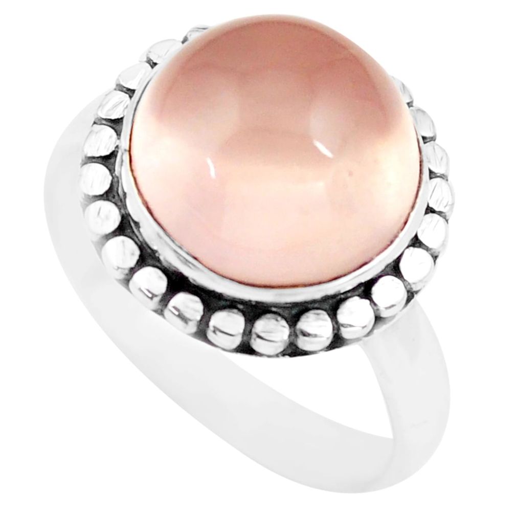 925 sterling silver 5.87cts natural pink rose quartz ring jewelry size 7 p74240