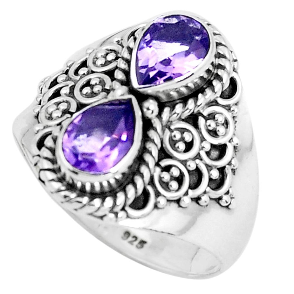925 sterling silver 2.35cts natural purple amethyst ring jewelry size 8 d31414